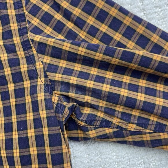 Scotch & Soda Men's L Check Orange Plaid Button Up Long Sleeve Shirt Outdoor - Picture 3 of 11